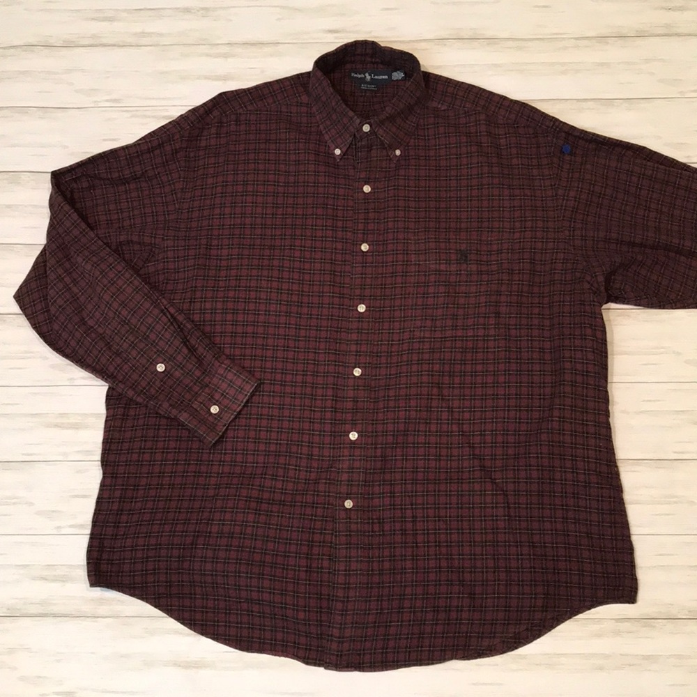🔥 Polo by Ralph Lauren men’s L red check shirt